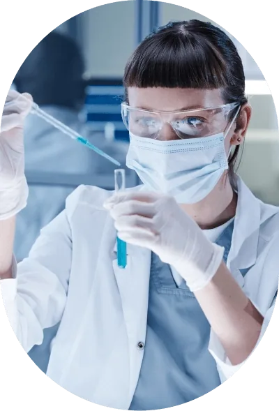 pg-home-hero-lab-scientist Scientist pipetting a sample into a tube in a sequencing lab